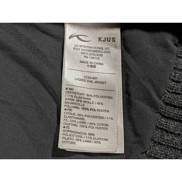 KJUS Women's XL Vail Jacket Full Zip Cable Knit Merino Wool Blend Athletic Black - Picture 3 of 11